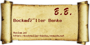 Bockmüller Benke névjegykártya